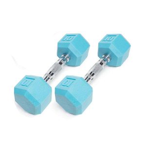 Color-Coated Gym Rubber/PVC Hex Dumbbell Free Weights