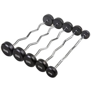 Premium Rubber Coated Barbell Set-Durable Strength Training Equipment